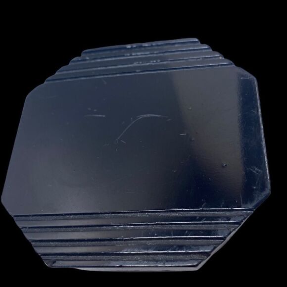 Vintage Laura Adams white leather fold over envelope clutch with black closure - Picture 4 of 11